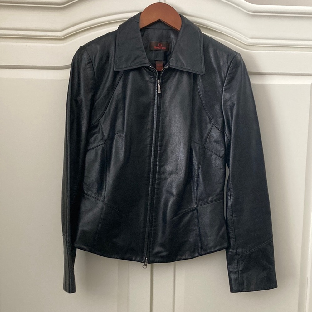 Danier XS black leather jacket